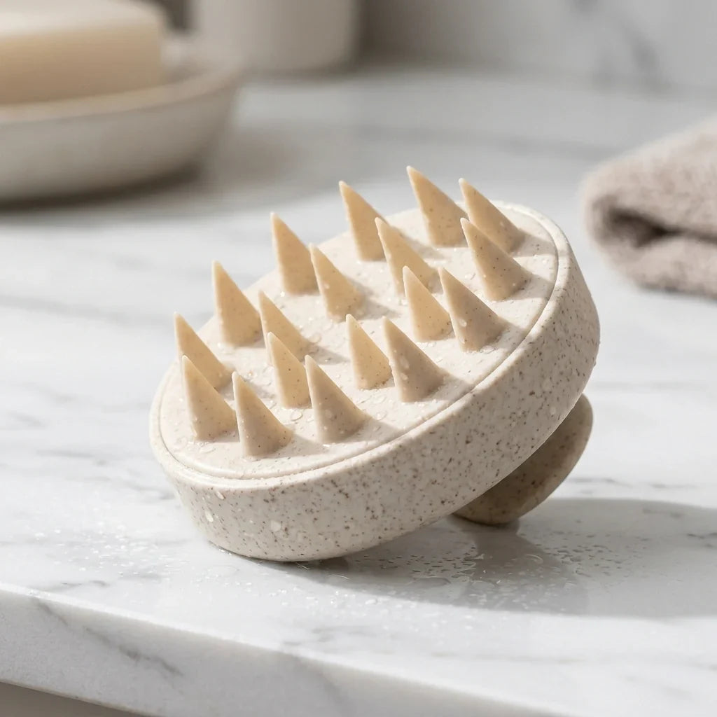 Brosse massage cuir chevelu.